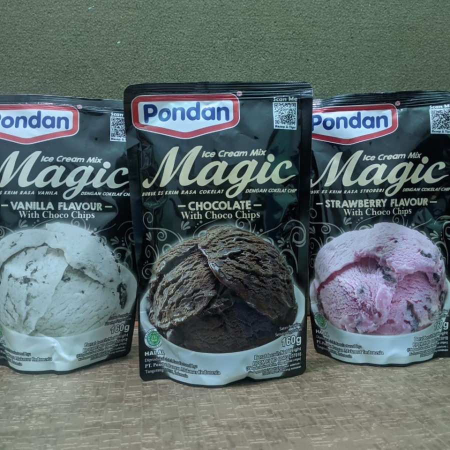 Es Krim Instan Pondan Ice Ice Cream Magic rasa Stroberi/Durian/Vanilla