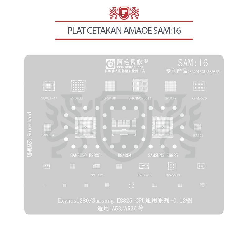 Plat Cetakan Amaoe Sam 16 / Cetakan IC Amaoe Sam16
