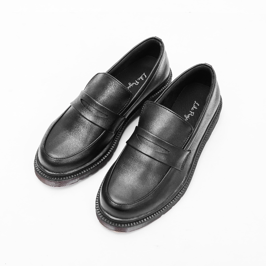 Sepatu Loafers Docmart Casual Formal Pantofel Kerja Pria Hitam Original - Luis Men Black