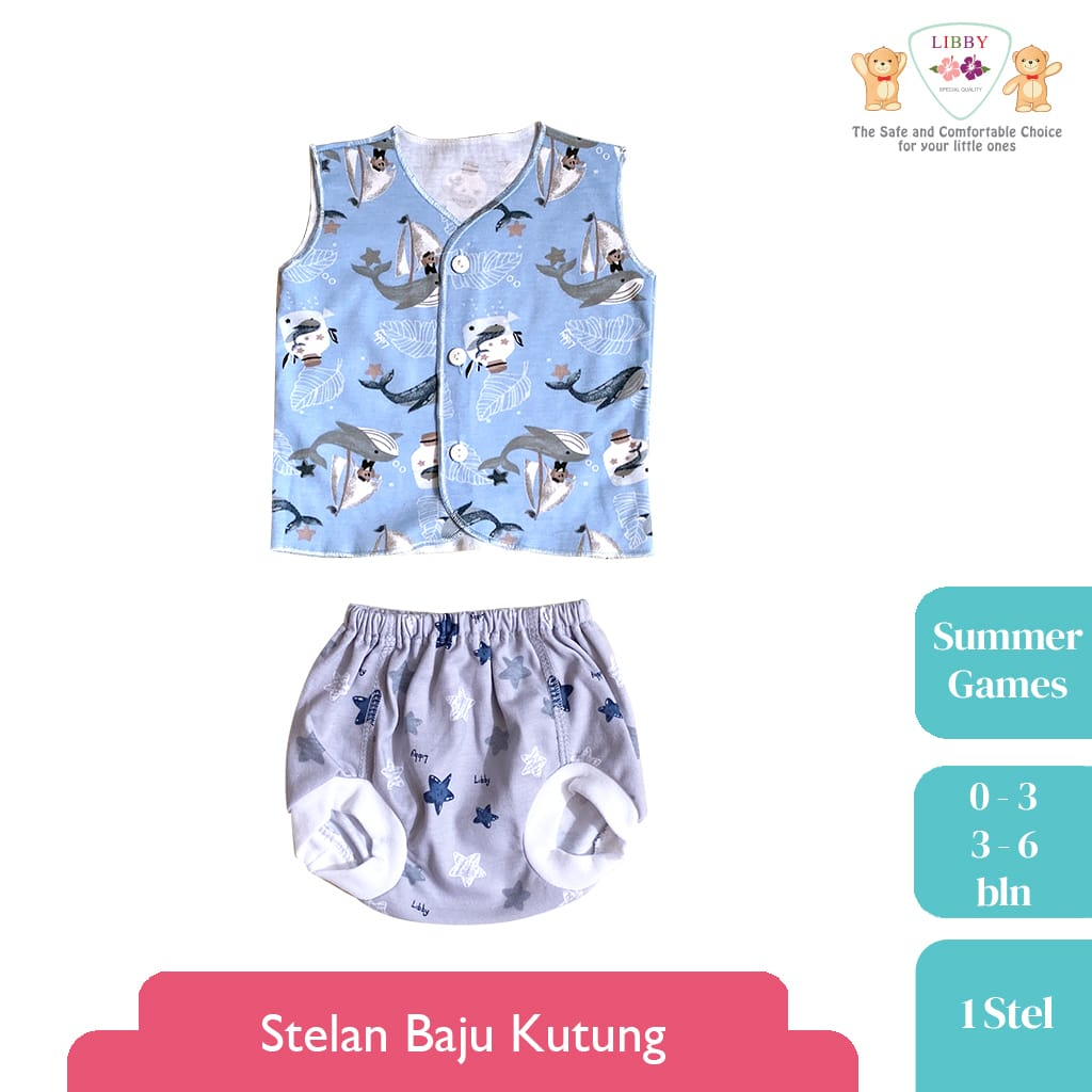 LIBBY Stelan Baju Kutung Baby Motif Summer Games (1stel)