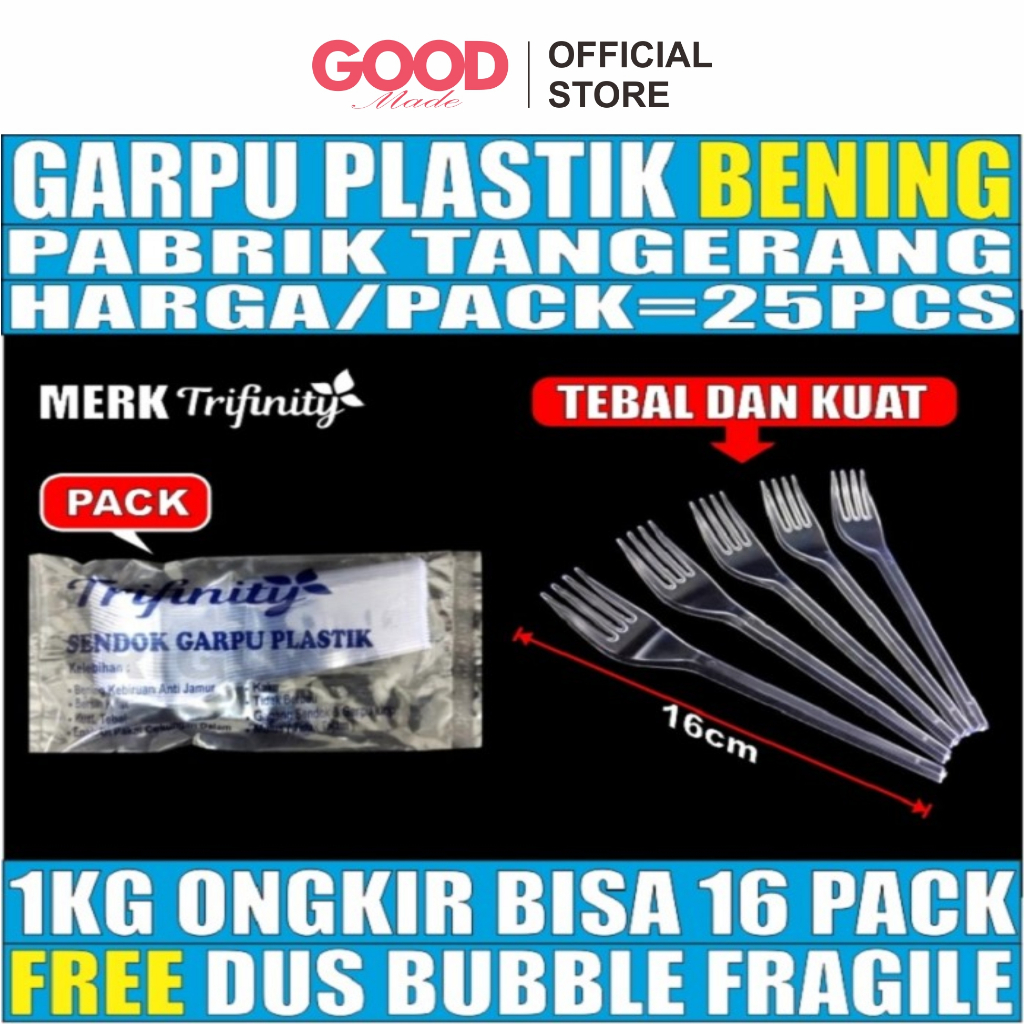 GOOD MADE - Garpu Trifinity | Garpu Bening | Garpu Plastik | Satuan | COD