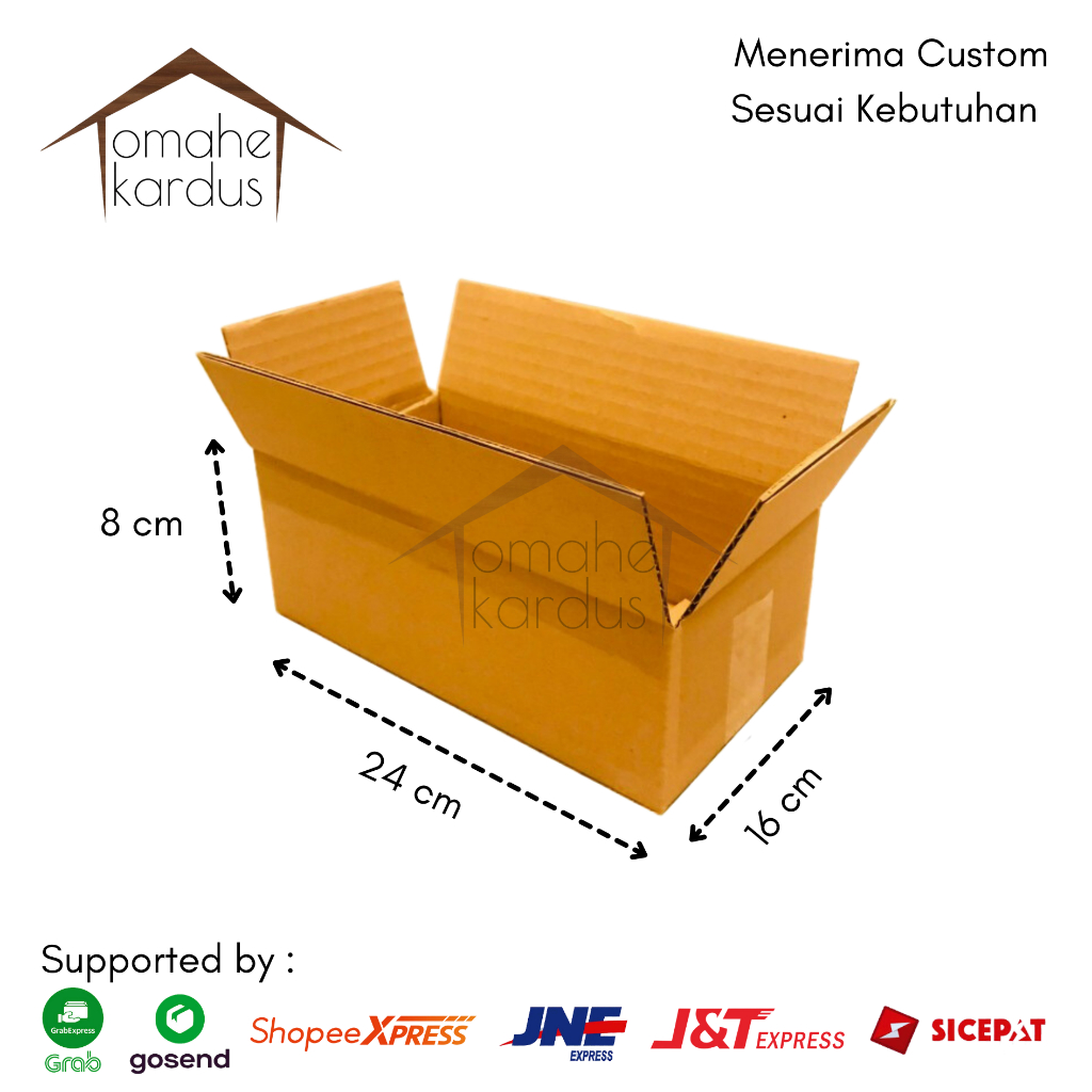 

Kardus Baru Polos uk. 24x16x8 cm