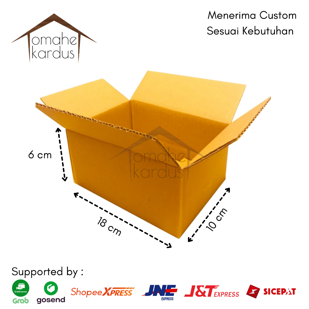 

Kardus Baru Polos uk. 18x10x6 cm