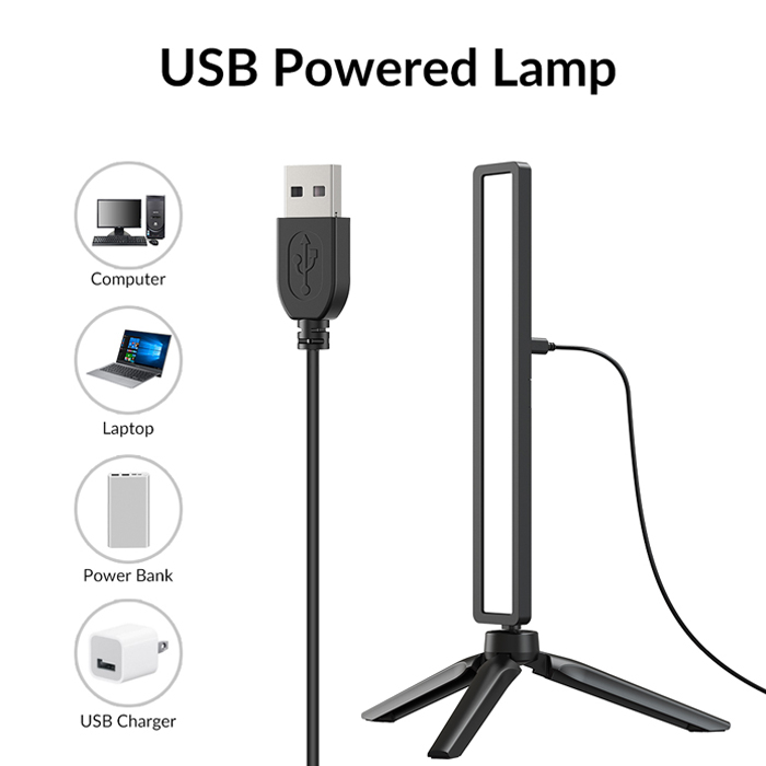 Lampu Lighting Lampu Live Portable PC Laptop Lampu Foto Studio Dengan Mini Tripod Charge USB 3 Mode Cahaya