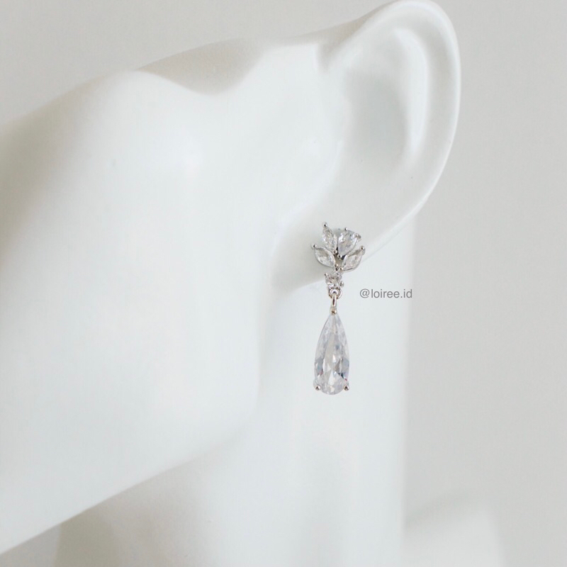 KINSLEY | Wedding Collection - Zirconia Dangle Stud Bridal Earrings - Anting Wanita