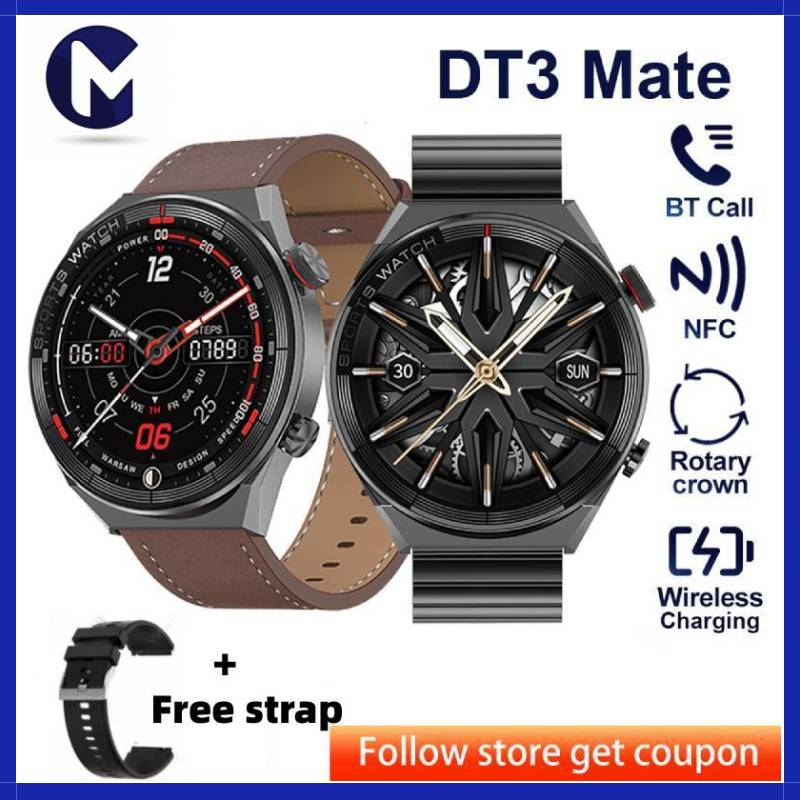 MIDO DT3 Mate Round Smart Watch 1.5" HD Screen NFC GPS BT Call BT Music Fitness Ip68 Waterproof Spor
