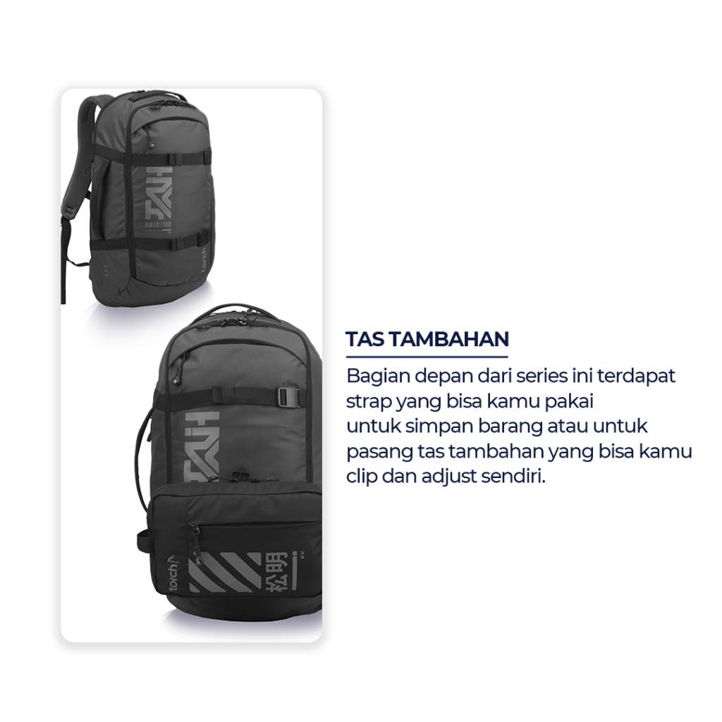 TORCH Ace Tas Ransel Gamers Punggung Laptop 14 15 16 inch Pria Wanita Tahan Air 30 Liter - Travel Backpack Roll Top Water Ressistant