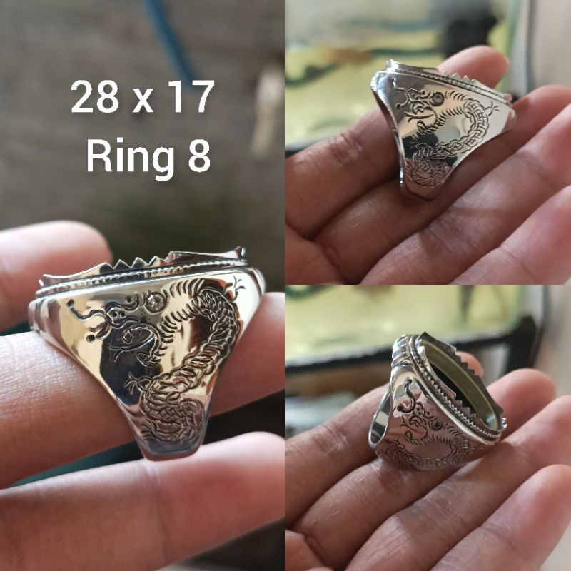 Emban cincin monel handmade ukir naga