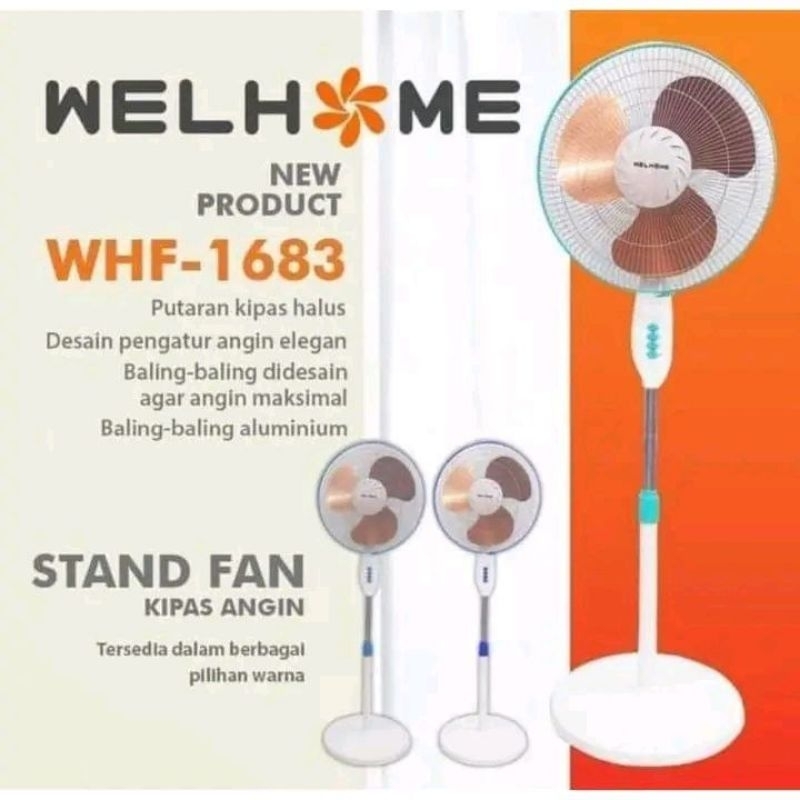 kipas angin welhome 16 inch 1683 ( kipas besi )