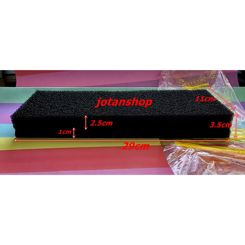 BIOFOAM HITAM kapas busa bio foam 2 lapis media filter aquarium aquascape 29x11