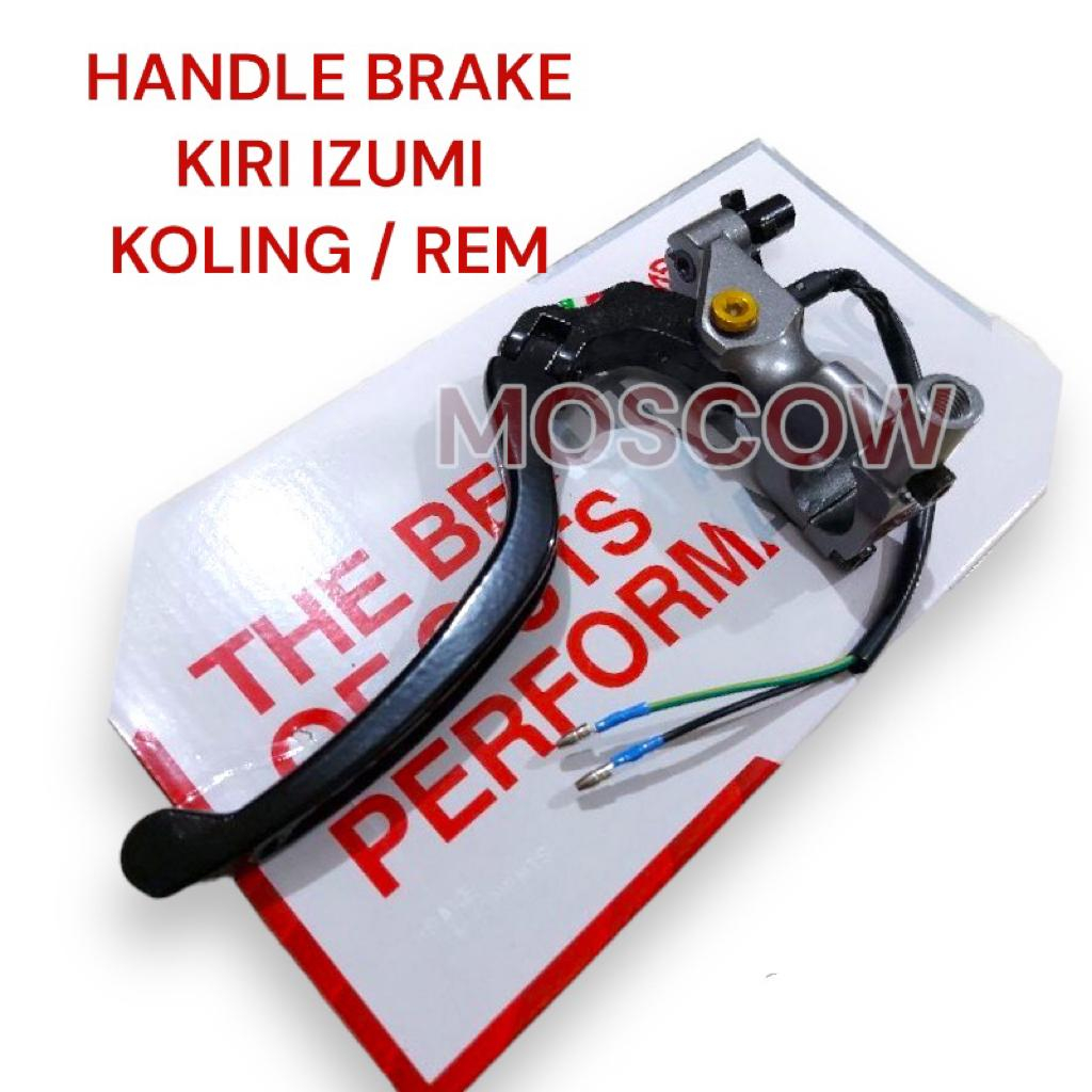 HANDLE MASTER REM HANDLE KIRI IZUMI  HANDLE REM / KOPLING KIRI ISUMI PLUS SWITCH REM DAN DUDUKAN SPION UNIVERSAL SEMUA MOTOR MOGE SPORT HONDA NINJA KAWASAKI SUZUKI DLL SEMUA BISA KHUSUS MOTOR 1 TABUNG MINYAK / MOTOR KIRI KOPLING BEAT KLX CRF MIO