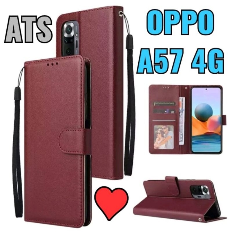 FLIP COVER OPPO A57 4G 2022 CASE LEATHER DOMPET KULIT / FLIP COVER OPPO A77S CASE LEATHER DOMPET KULIT Case OPPO A77s Terbaru Flip Laether Casing Prrmium Kesing Kulit HP / Case OPPO A57 4G 2022 Terbaru Flip Leather Casing Premium Kesing Kulit HP LEATHER