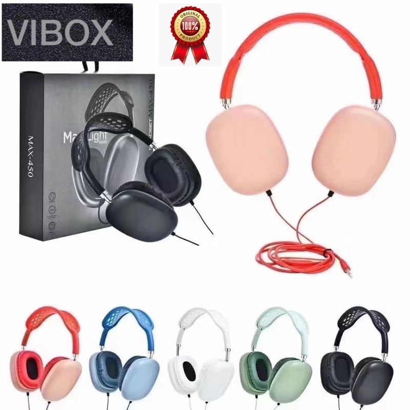 GROSIR HANDSFREE MACARON BANDO MAX 450 VIBOX EXTRABASS HEADPHONE BY SMOLL