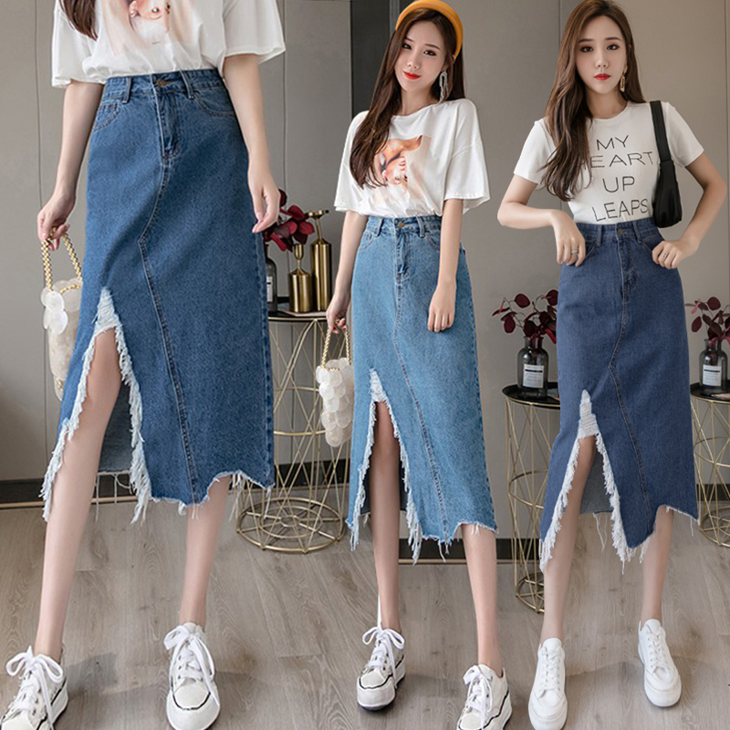 KARAKOREA - 6156 Hyuna Denim Skirt/Rok jeans wanita/Rok Jeans Korea/Rok wanita