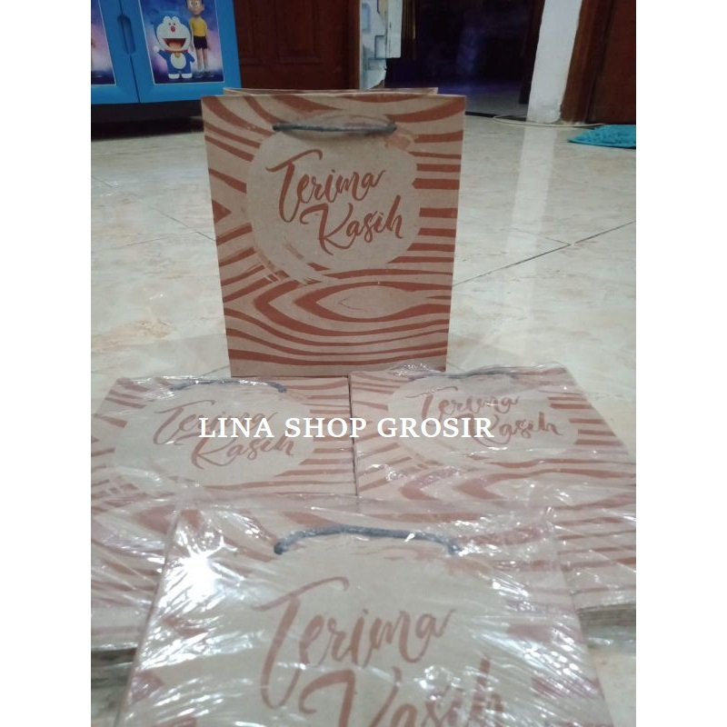 

[1LUSIN]TAS PAPERBAG COKLAT MINI MOTIF Ukuran R5/TAS KADO ATAU TAS SOUVENIR