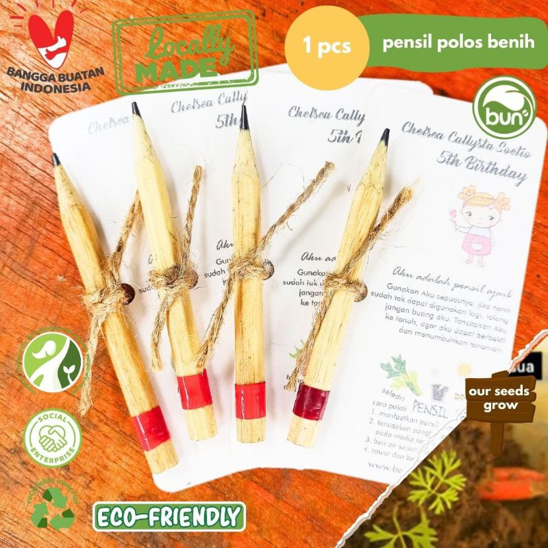 

Souvenir pensil polos ada benih edukasi menanam benihbunbun