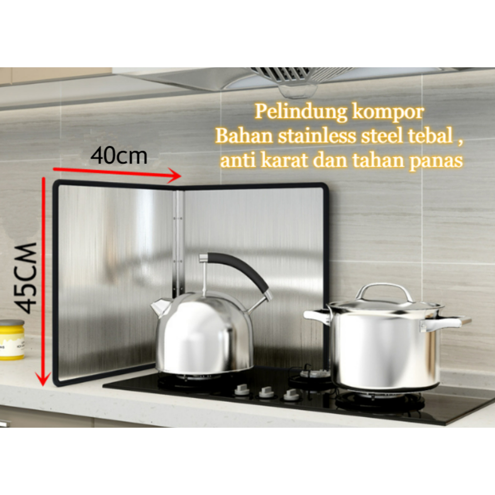 Sekat Pelindung kompor stainless steel anti cipratan minyak panas