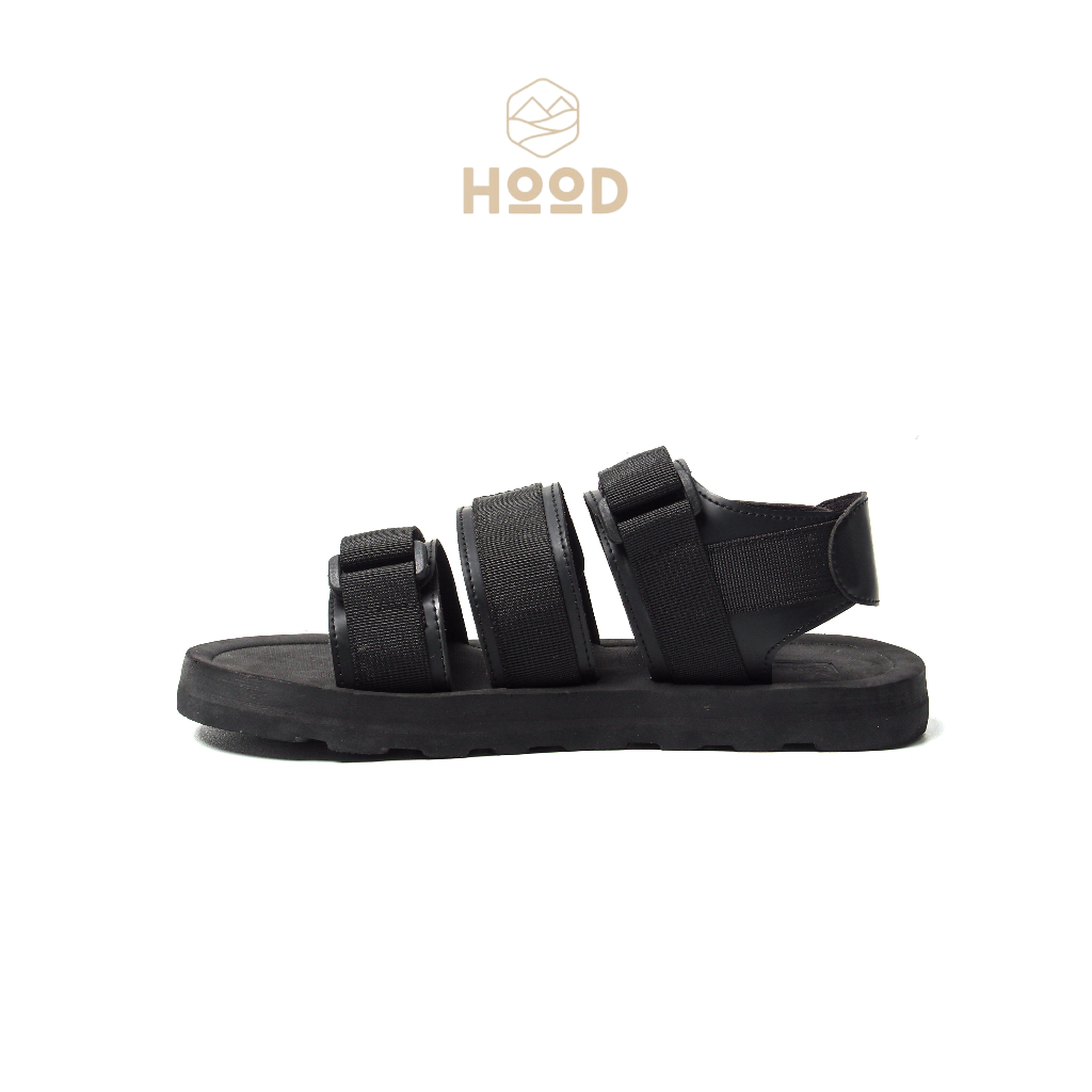 HOOD Footwear Sandal Gunung Dewasa Outdoor Hiking Pria Wanita Full Black