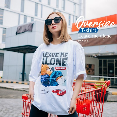 Deliwafa  -  [Deliwafa]Oversize Unisex T-Shirt Leave Me Alone