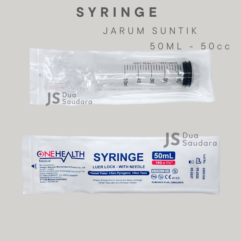 disposable syringe onehealth 50ML / Spuit 50cc / spoit 50cc / jarum suntik 50cc / jarum suntik onehealth 50ml