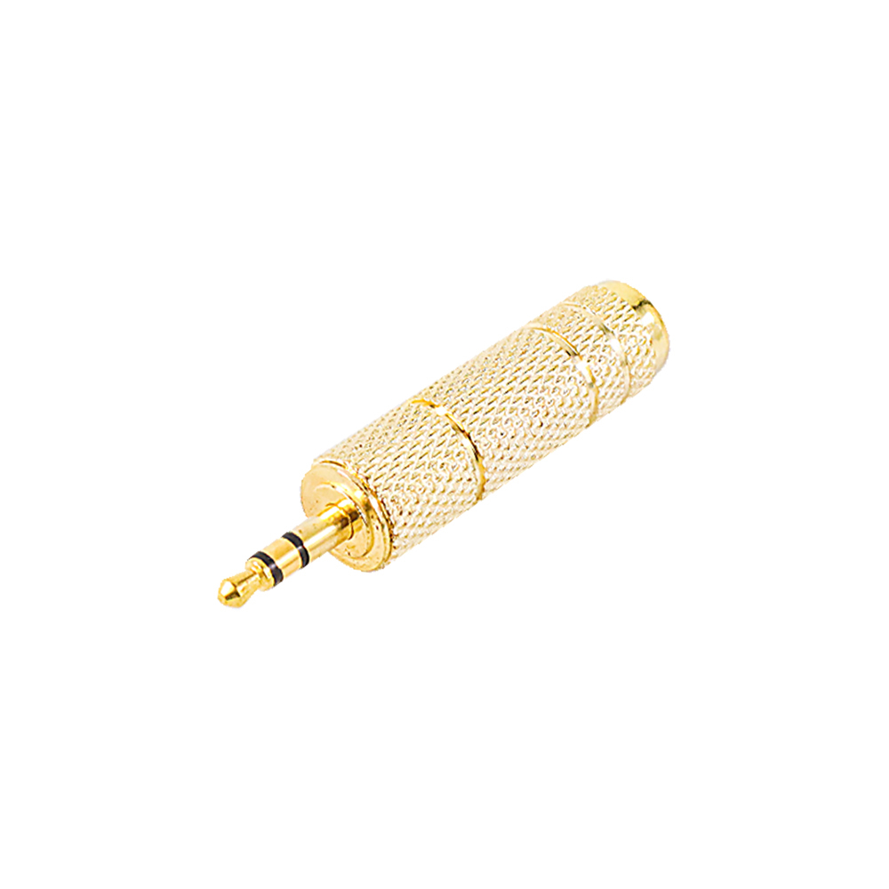 RConnect Kepala Plug AUX 3.5mm Male to 6.35mm Female Connector Head Gold Plated - N1002 - Golden