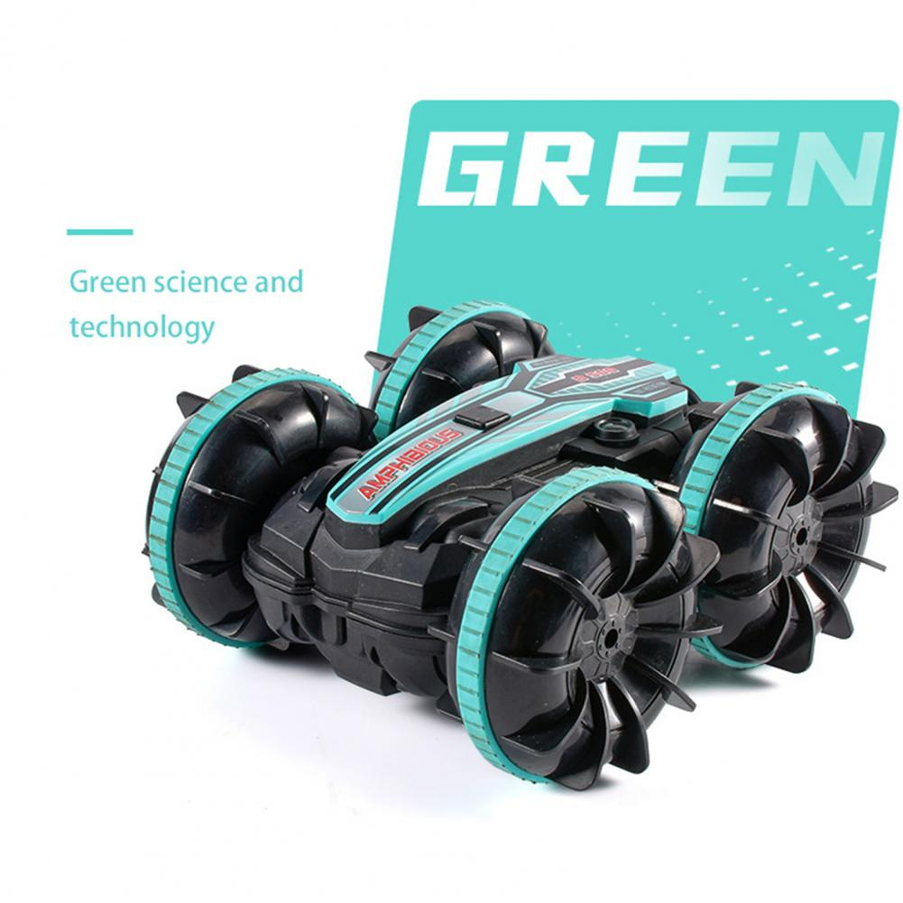 WSS Mobil Remote Control Amphibious Stunt Car 2.4 GHz 1200 mAh - WSS24 - Green