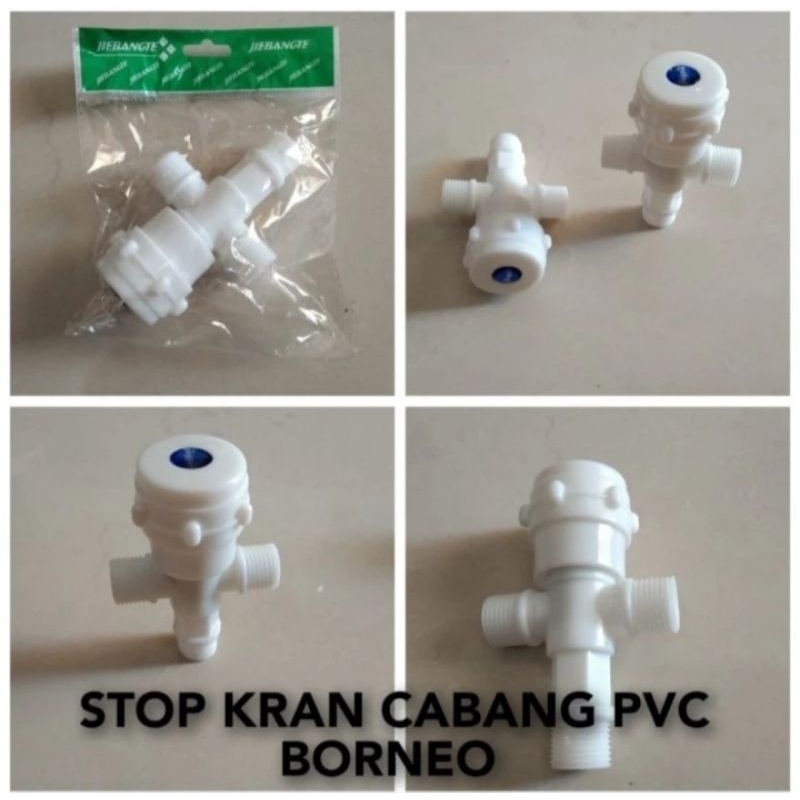 stop kran cabang t plastik keran pvc