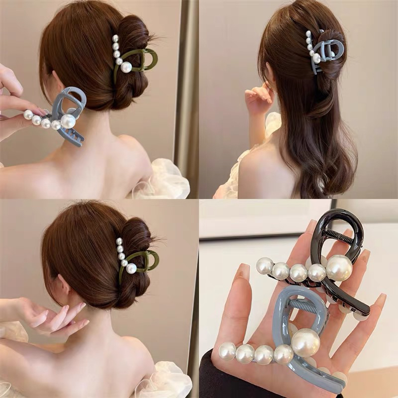 LITTLE DAISY | French Pearl Hair Clips Pemium Quality / Kep Rambut Model Korea Terbaru / Korean Pearl Hair Claw /Jepitan Rambut Korea Mutiara