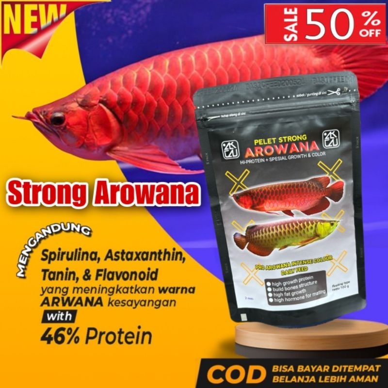 Cash on Delivery pelet ikan arowana arwana super Red arwana golden red silver RED