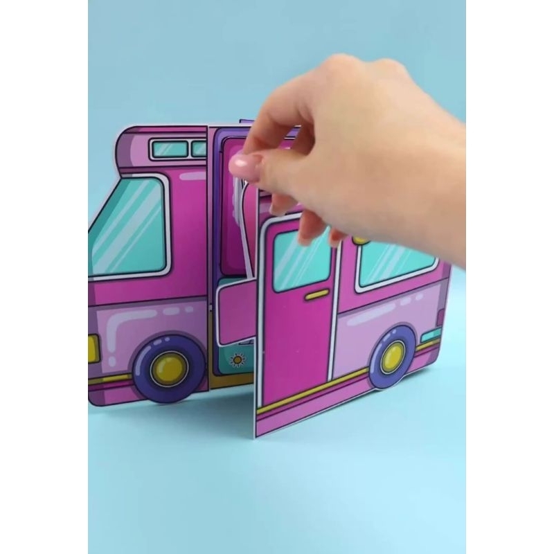 Paper doll camper house / rumah mobil mainan edukasi anak / busy book / quiet book