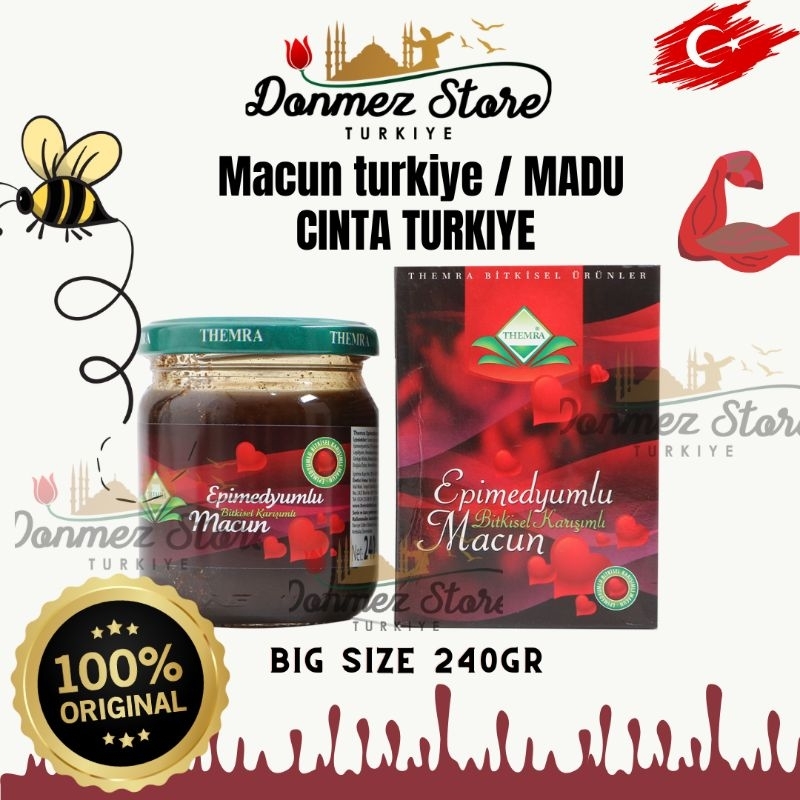 

MADU MACUN TURKI ORIGINAL 240Gr EXP 2030 FREE BONUS MACUN SACHET