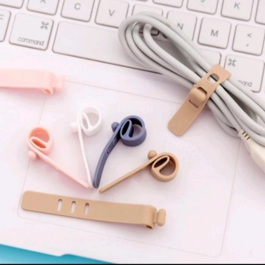 【GOGOMART】Pengikat Kabel Bahan Silikon / Penggulung Kabel Ties Tie Perapi Cabel Charger &amp; Eraphone