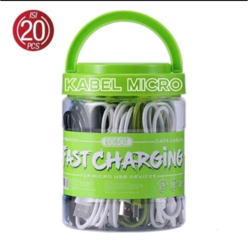 KABEL DATA ROBOT RBM100S MICRO USB / TYPE C  Tepsi ( isi 20 pcs ) New RBM100