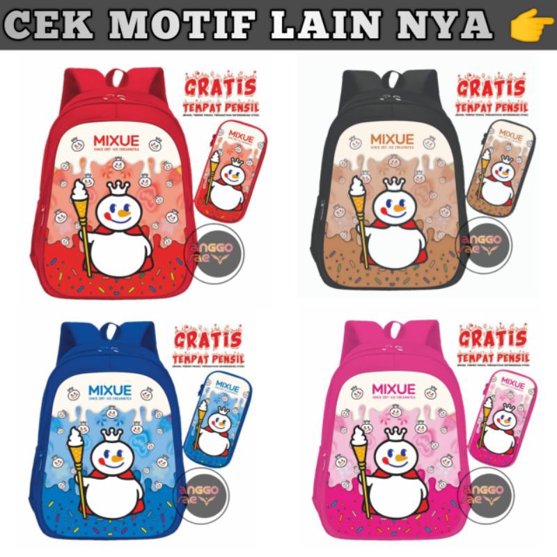 Tas Anak Sekolah MIXUE Printing anggosae SD / TK / PAUD