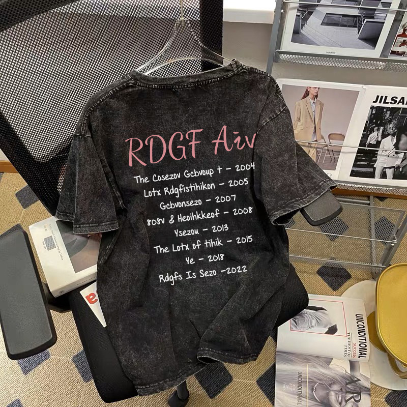 RDGF Kaos Washed OVERSIZE WASHED T-Shirt fashion American retro kaos hitam/A0202