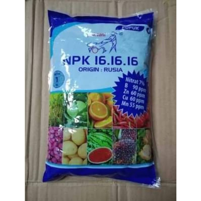 Npk Biru 16 16 16 Pak Tani Original Rusia Pupuk Lengkap Tanaman Kemasan 1kg Original Pabrik