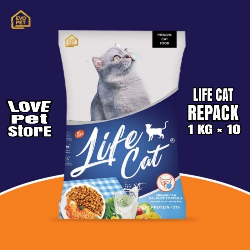 Expedisi (paket 10kg) Makanan kucing Life Cat repack 1kg