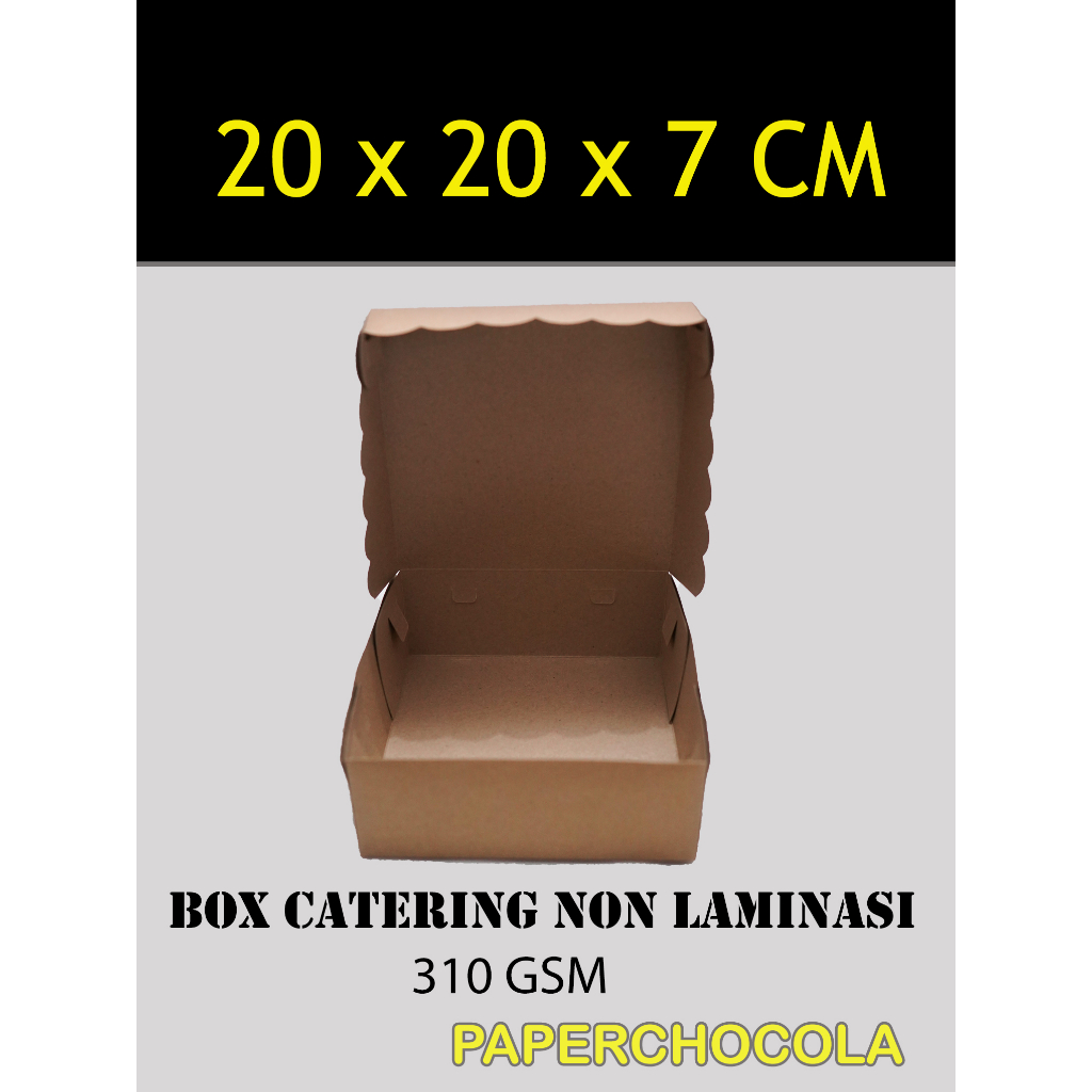 BOX CATERING KRAFT 20X20X7 / DUS NASI / KOTAK MAKANAN CAKE R10K