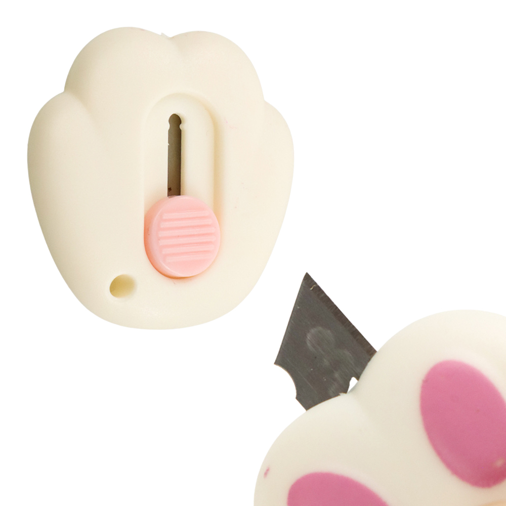 Pisau Cutter Mini Pemotong Kertas Desain Cat Paw - Pink