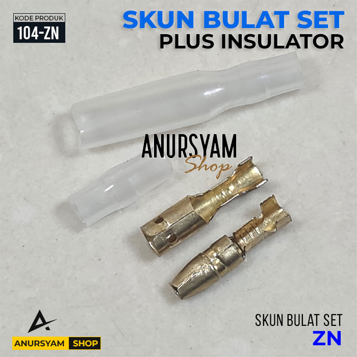 [104ZN] Skun Kabel Bulat Male Female 4mm ZN / Skun Bulat Tebal