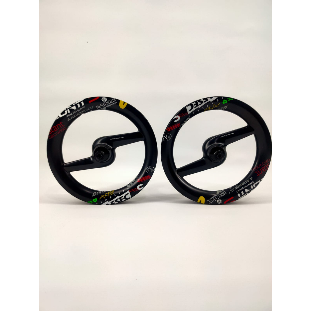 Wheelset Carbon Pushbike Balance Bike Upgrade Palang Dua 2 spoke Lightning Black