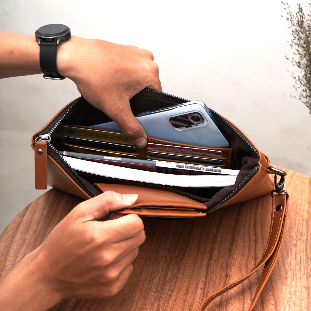 Clutch Tas Tangan Pria Hand Bag Fashion Cowok Terbaru Bahan Kulit Premium - AROSA HANDBAG