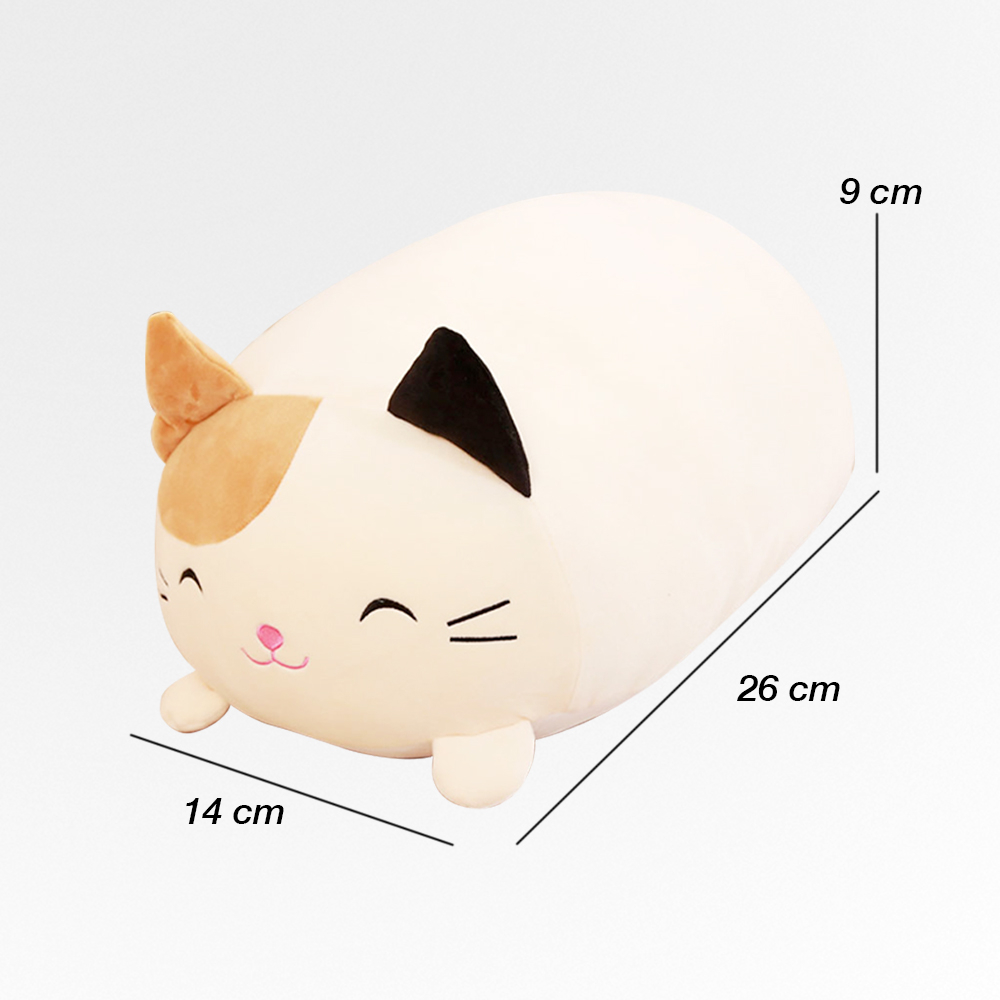 Boneka Bantal Karakter Kucing Lucu Plush Stuffed Toy - ZN91 - Cream