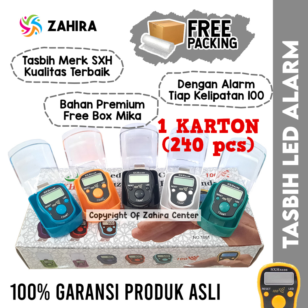 1 KARTON (240Pcs) TASBIH DIGITAL Alarm Jam Model Premium Untuk Souvenir Pernikahan Haji & Umroh
