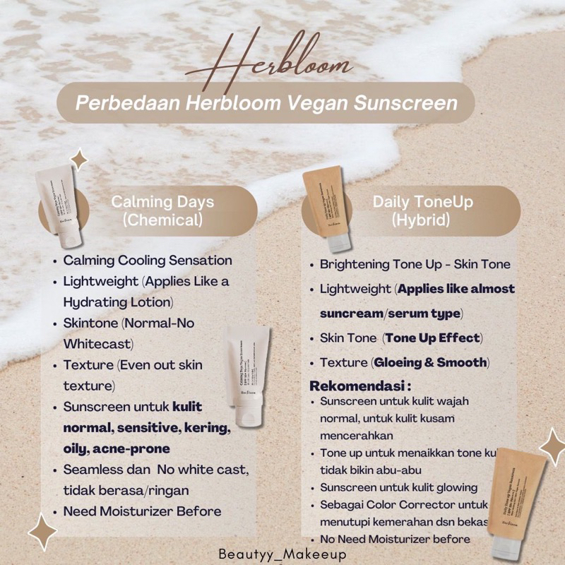 HERBLOOM KOREAN VEGAN SUNSCREEN | CALMING DAYS | DAILY TONE UP 50ML