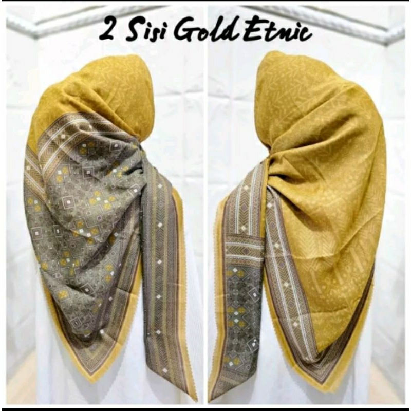 voal motif gold etnic/ hijab segiempat