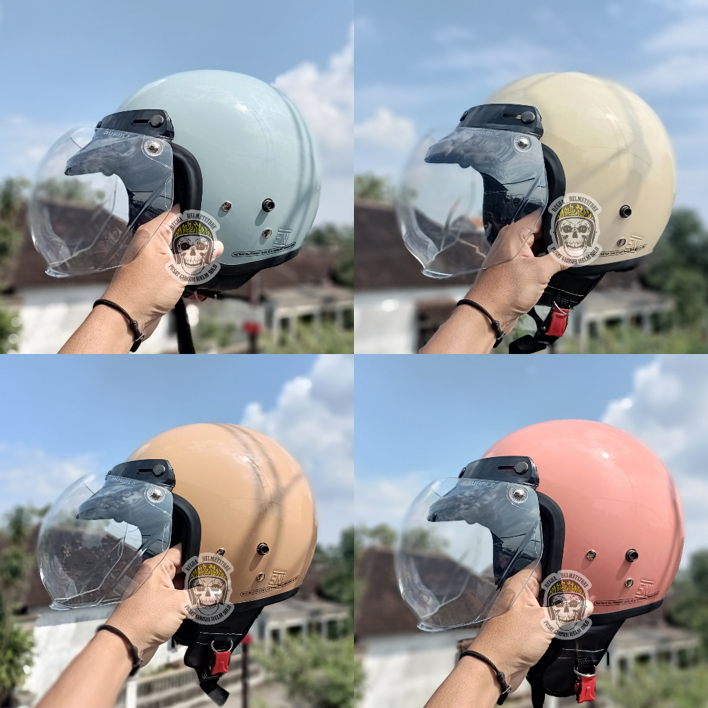 Helm Bogo Dewasa Kaca Cembung Full Leher SNI