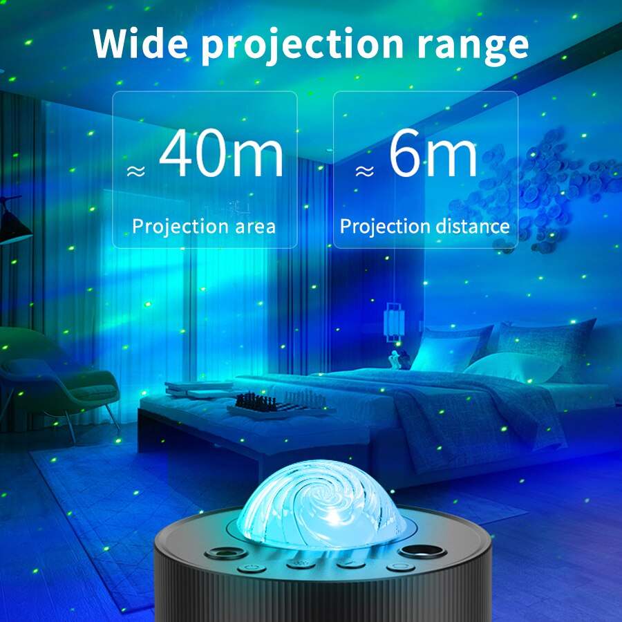 Lampu Tidur Proyektor Galaxy 14 Color Modes with Music 4W - AA-4 - White