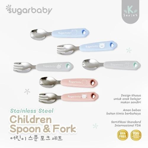 SUGAR BABY MURAH HEALTHY SILICONE SPOON &amp; FORK / SENDOK GARPU NATURE SERIES SILIKON SUGAR BABY