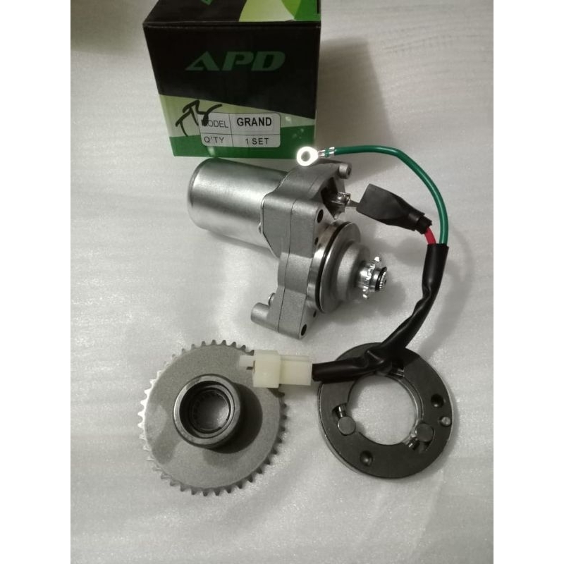 DINAMO STARTER ASSY PLUS GEAR GIGI STATER ASTREA GRAND PRIMA SUPRA FIT SUPRA X LAMA